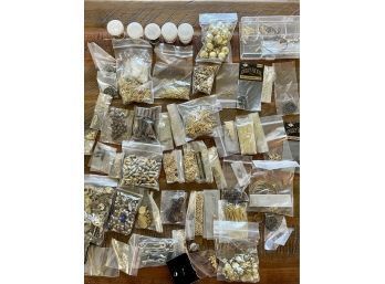 Lot Of Gold Tone Jewelry Making Equipment Clasps - Bead - Earrings - Wire