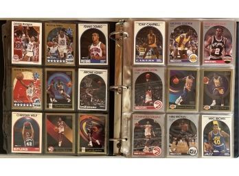 Binder With (8) Complete Pages Of NBA Cards - NBAHoops & Skybox