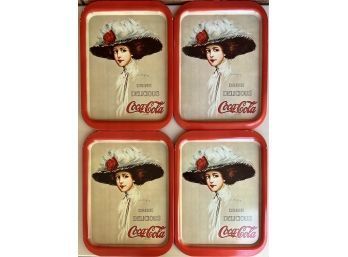 (4) 1971 Coca Cola Rectangular 10.75' X 14.75' Metal Trays (2 Of 2)
