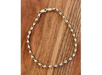 Vintage 10K Gold Designer Link Bracelet 2.1 Grams - 7' Long