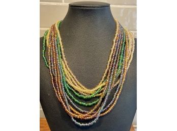 Assorted Iridescent Bead Strands For Necklaces 18' - 20' Long