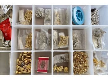 Jewelry Making Supplies Jump Rings - Clasps - Earring Bases - Screw Closures - Eyelet Tool Kit And More