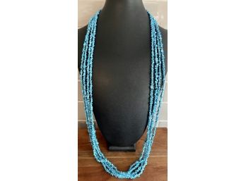 4 Strands Of Turquoise Chip Beads 34' Long Each Necklaces