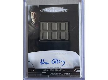 Topps Star Wars Masterwork Kenneth Colley As Admiral Piett Signed Autograph Card With Medallion 2/5
