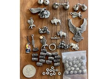 Jewelry Making Harley Davidson Beads - Pendants - Metal Stamped Tube Beads - Feathers - Closures & More