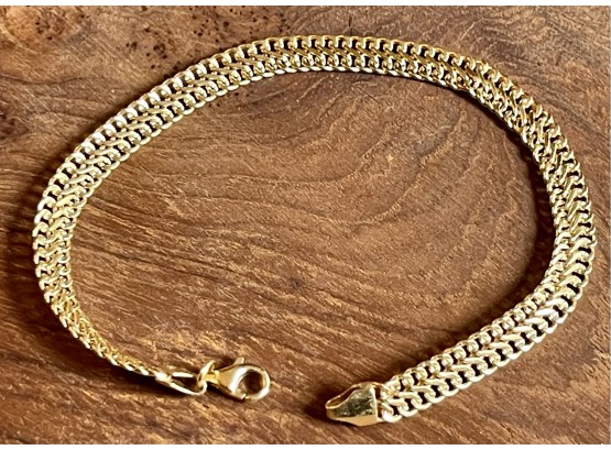 Milor Italy 14k Yellow Gold Chain Bracelet - Weighs 3.7 Grams - 7.5' Long