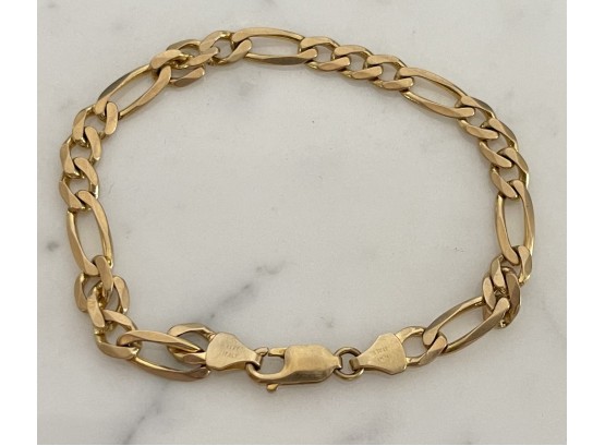 Milor Italy 14k Yellow Gold Figaro Link Bracelet - Weighs 11.4 Grams