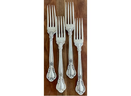 (4) Gorham Sterling Silver Chantilly Dinner Forks 7' Long Total Weight 188 Grams
