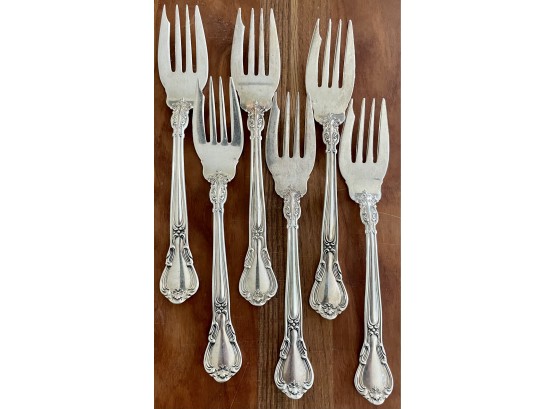 (6) Gorham Sterling Silver Chantilly Salad Forks 6.5' Long Total Weights 232 Grams
