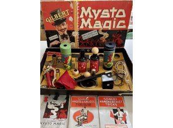 Gilbert Mysto Magic Antique Exhibition Set The Gilbert Hall Of Science Magician Set With Tricks And Books