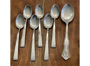 (6) Sterling Silver Towle Old Lace Demitasse Spoons And (1) Sterling Silver Teaspoon Total Weight 86 Grams