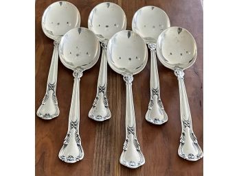 (6) Gorham Sterling Silver Chantilly Soup Spoons 6.25' Long Total Weight 216 Grams