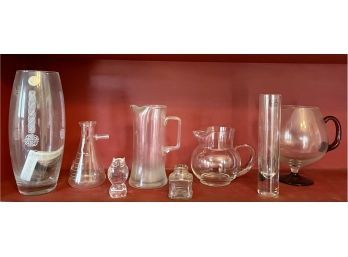 Collection Of Art Glass Vases, Pitchers, And Owl - Patt Macarthy Irish Home, And More