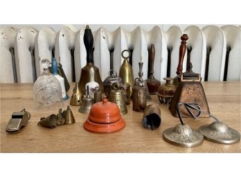 Collection Of Vintage And Antique Bells, Chimes, Incense Burners, And More - Bronze, Copper, Glass, And More