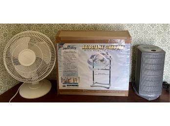Air Innovations Adjustable Stand Fan With 1 Touch Heater And Lasko Oscillating