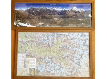 (2) Framed Prints - Khumbu Valley And Khumbu Himal Tibet China Map (mount Everest)
