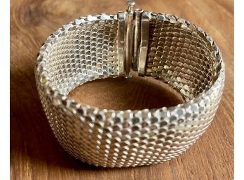 Sterling Silver Italy Mesh Bracelet - Weighs 48.8 Grams