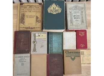Collection Of Vintage And Antique Books - History Of Costume For Stage, Rays Mathematical Theory, And More