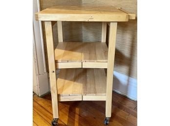 Portable Wood Butcher Block Oasis Island Folding Table On Casters