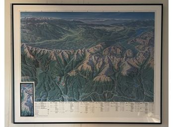 37' X 30' Indian Peaks Hiking Map In Frame