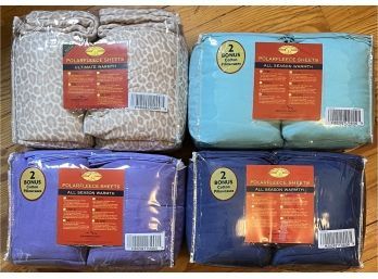 (4) Sets Of Polarfleece Full Size Sheets New In Packaging