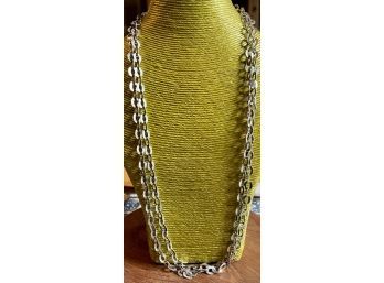 Extra Long Sterling Silver Link Necklace - Weighs 58 Grams