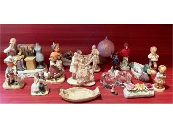 Large Collection Of Vintage Porcelain Figurines - Stauffer, Germany, England, Rosenthal, 1935 Hummel, And More