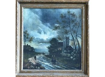 Antique B Blum Oil Painting In Ornate Gold Frame (as Is)