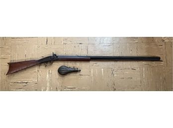 Antique Souvenir 1880s 54' Black Powder Rifle With Wooden Ramrod