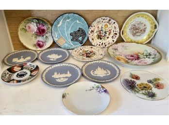 Large Lot Of Pottery Plates - Wedgewood, Amari, Mana Apache Deer, Saxony, Italy, And More