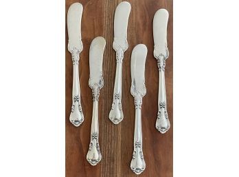 (5) Gorham Sterling Silver Chantilly Spreader Knives 5.75' Long Total Weight 132 Grams