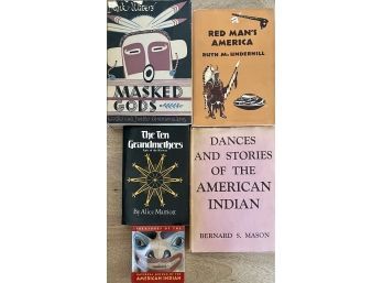American Indian Books - Frank Waters Masked Gods, Red Man's American, Dances And Stories, And Ten Grandmothers