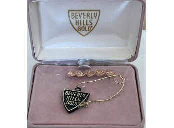 Beverly Hills Gold 14k Rose Gold Heart Pendant In Original Box - Weighs 1.7 Grams