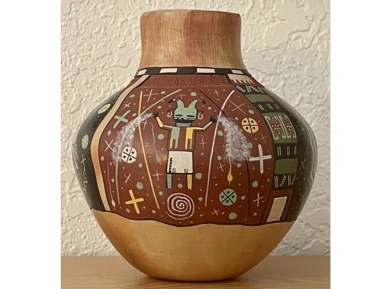 Lawrence Namoki Hopi 2012 Hand Coiled And Painted Pot