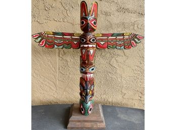 Ray Williams Nuu-chah-nulth Carved Painted And Signed Totem Pole