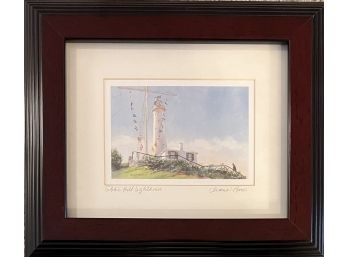 Diana Amos Signed Print In Frame - Gibbs Hill Lighthouse