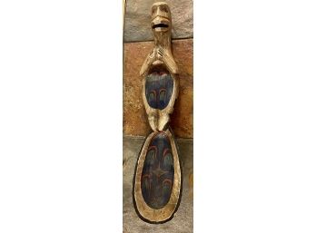 Northwest Coast Hand Carved Hand Painted Ladle By A W