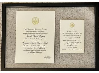 Framed Presidential Inaugural Invitation Of Ronald Wilson Regan 1981