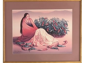 R.C. Gorman Chili Pepper Signed Limited Edition Print In Frame 127225
