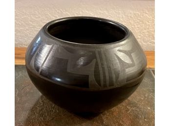 Nicolasa Naranjo (1907-2002) Santa Clara Black On Black Pottery Pot