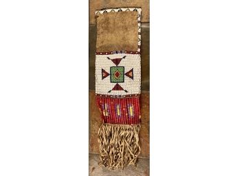 Stunning Sioux Beaded Hide Tobacco Bag 1910