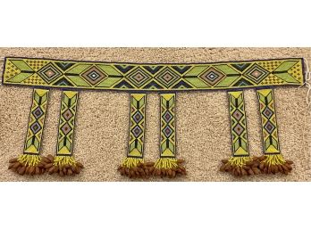 Brazil Seed Bead Ceremonial Belt/sash With Seed Pods