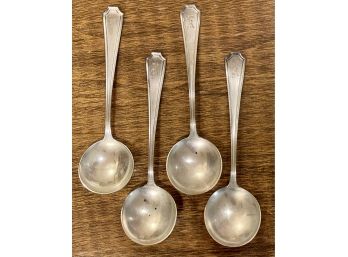 (4) Towle Sterling Silver Monogramed Soup Spoons Weigh 86 Grams Total