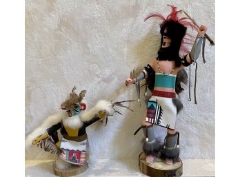 (2) Native American Kachina Dolls - (1) Eagle