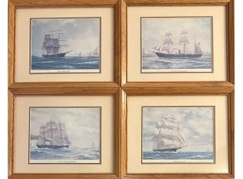 (4) Vintage Ship Prints - Flying Cloud, Dreadnought, U.S.S. Tuscarora, C.S.S Shenodah