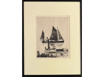 Signed Phillip Kappel Pencil Etching Etching Print In Frame