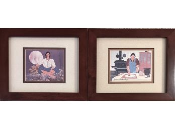 (2) Small Native American Jeanne Walker Rorex Signed Prints In Frames