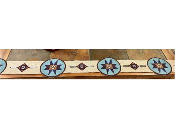 Native American 58 Inch Hand Made Plains Indian Seed Bead Ceremonial Belt Sash With Suede Leather Backing