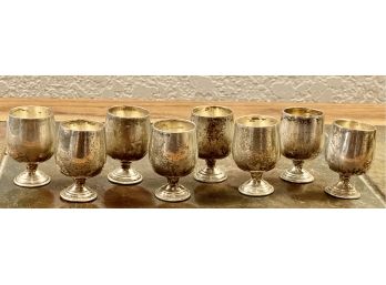 (8) B. & M. Sterling Silver Miniature Goblets - Weigh 182 Grams Total