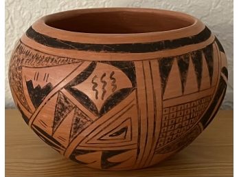 Hand Made L Dashee Hopi Wary Fox Pottery Bowl